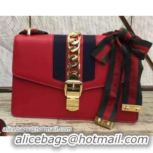 Buy Cheap Gucci Sylvie Leather Chain Bag 431667 Red