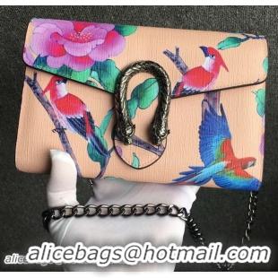 Spot Bulk Gucci Dionysus Bird Leather Chain Wallet 401232 Apricot