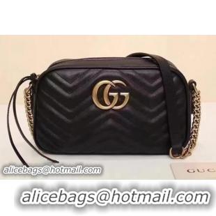 Inexpensive Gucci GG Marmont Matelasse Shoulder Bag 447632 Black