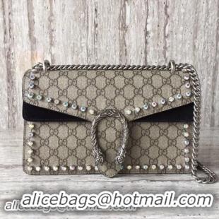 Crafted Gucci Dionysus Small GG Shoulder Bag 400249 Black