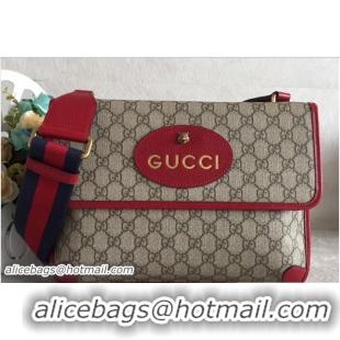 1:1 aaaaa Gucci Web GG Supreme Messenger Bag 495654 Red 2018