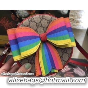 Unique Style Gucci Children's Multicolor rainbow Bow GG Messenger Bag 478294 2018
