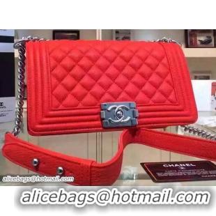 Chanel Boy Flap Shoulder Bags Deer Leather A67086 Red