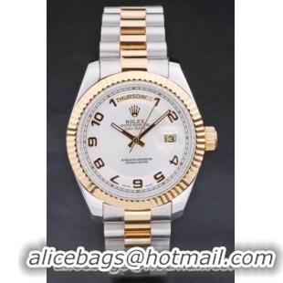 Rolex Day-Date Golden White Surface Cutwork Watch-RD4025