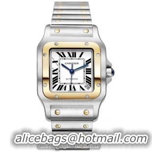 Cartier Santos Galbee Series 18kt Yellow Gold and Steel XL Mens Wristwatch-W20099C4