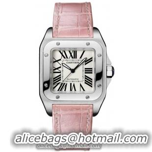 Cartier Santos 100 Fashionable Ladies Automatic Wristwatch-W20126X8