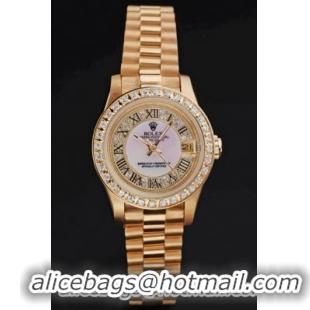 Rolex Datejust Rose Gold 25 mm Women Watch-RD3850