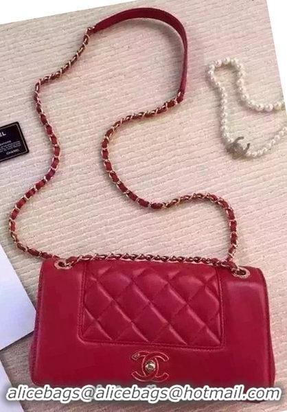 Chanel Classic Flap Bag Calfskin Leather A3359 Red