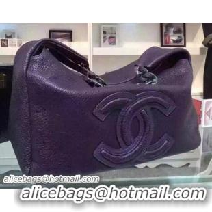Hand Held Chanel Top Original Deerskin Leather Hobo Bags A92170 Purple