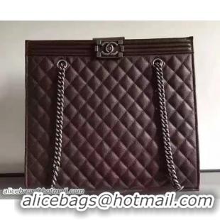 Best Product Chanel Large Boy Tote Bag A90980 Date Red Fall Winter