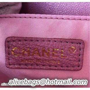 Duplicate Chanel Grained Calfskin Boy Flap Shoulder Medium Bag Fall Winter 7042401 Light Purple