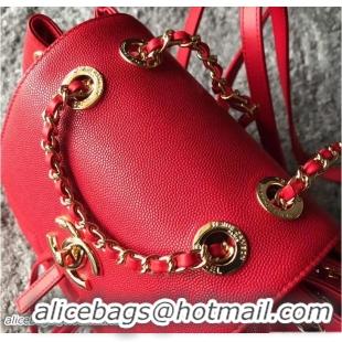 Best Luxury Chanel Grained Calfskin Business Affinity Backpack Bag A93748 Red
