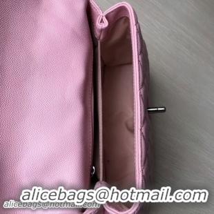 1:1 Chanel Tote Bag Light Pink Original Calfskin Leather 92990 Silver