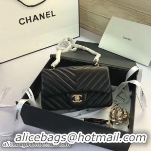 Fashionable Chanel Classic Flap Bags Black Original Sheepskin Leather 1116 Gold