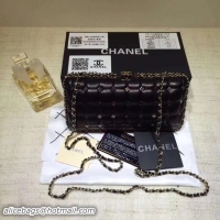 Hot Style Chanel Minaudiere Metallic Lambskin & Ruthenium-Finish Metal 78987 black