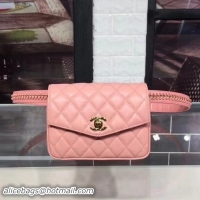 Stylish Chanel Vintage Calfskin Belt Bag A57411 Pink 2018 Collection