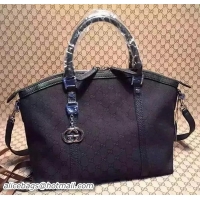New Arrivals Gucci Vintage Web Canva Medium Top Handle Bag 341503 Black