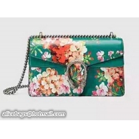 Classic Cheap Gucci Dionysus Blooms Leather Shoulder Bag 400249 Green