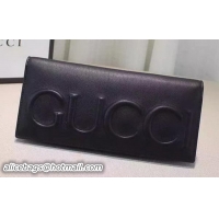 New Luxury Gucci XL Leather Long Wallet 436021 Black