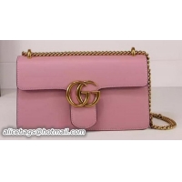 Good Quality Gucci GG Marmont Leather Shoulder Bag 431777 Pink