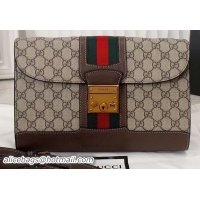 Stylish Gucci Padlock GG Supreme Shoulder Bag 441984 Brown