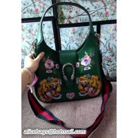 Low Cost Gucci Dionysus Embroidered Leather Hobo Bag 444072 Green