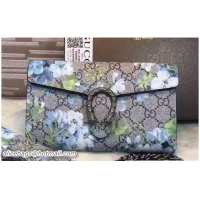 Durable Gucci Dionysus Mini Chain Wallet Bag 401231 Blue Blooms