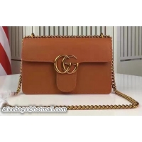 Top Design Gucci GG Marmont Leather Shoulder Bag 431384 Brown