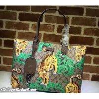 Top Grade Gucci GG Supreme Web Medium Tote Bag 429002 Bengal Green