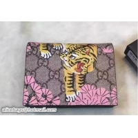 Buy Discount Gucci GG Supreme Card Case Wallet 452362 Bengal Pink 2016