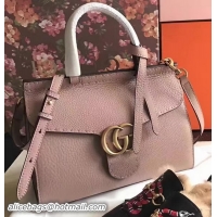Top Sales Gucci GG Marmont Leather Top Handle Bag 421890 Apricot