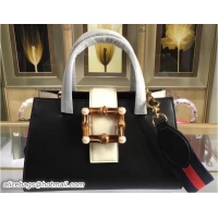 Popular Style Gucci Bamboo Buckle Top Handle Bag 453756 Black 2017