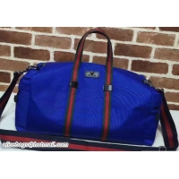 Unique Gucci Technical Canvas Carry-On Duffle Bag 450983 Blue