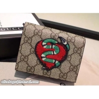 Low Cost Gucci Embroidered Heart And Snake Limited Edition Card Case 456867