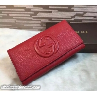 Buy Discount Gucci Soho Leather Continental Wallet 282414 Red