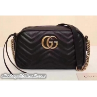 Inexpensive Gucci GG Marmont Matelasse Shoulder Bag 447632 Black