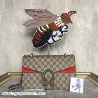 Luxury Gucci Medium Dionysus GG Canvas Shoulder Bag 400249 Red