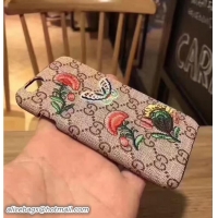 Most Popular Gucci GG Canvas Embroidered Floral Iphone Cover Case G060103