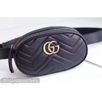 Shop Cheap Guuci GG Marmont Matelasse Leather Belt Bag 476437 Black 2017