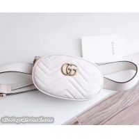 Famous Guuci GG Marmont Matelasse Leather Belt Bag 476437 White 2017