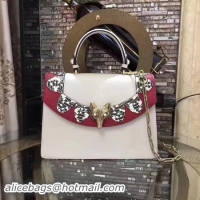 Unique Style Gucci Sylvie Leather Top Handle Bag 431665 White