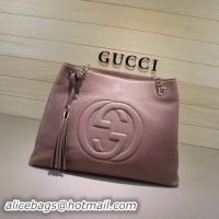 Top Design Gucci Soho Medium Tote Bag Calfskin Leather 308982 Pink
