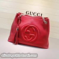 Low Cost Gucci Soho Medium Tote Bag Calfskin Leather 308982 Red