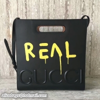 Stylish Gucci Ghost Calfskin Leather Shopper Bag 414476 Yellow&Black