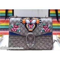 Discount Fashion Gucci Embroidered Dionysus Leather Shoulder Medium Bag 403348/400235 2017