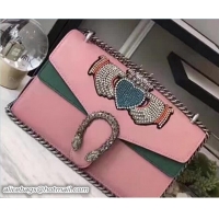 Discount Gucci Dionysus Sequins Hands And Heart Leather Shoulder Small Bag 400249 Pink/Blue 2017