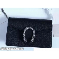 Most Popular Gucci Dionysus Chain Super Mini Bag 476432 Leather Black 2017