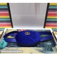 Most Popular Gucci GG Marmont Matelassé Velvet Belt Bag 476434 Blue 2017