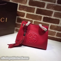 Traditional Discount Gucci Soho Small Tote Bag Calfskin Leather 387043 Red