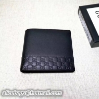 Luxury Gucci Guccissima Leather Bi-fold Wallet 256408 Black